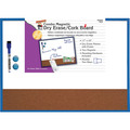Charles Leonard Magnetic Dry Erase Board w/Cork Board, 17in x 23in, Blue Frame 35410